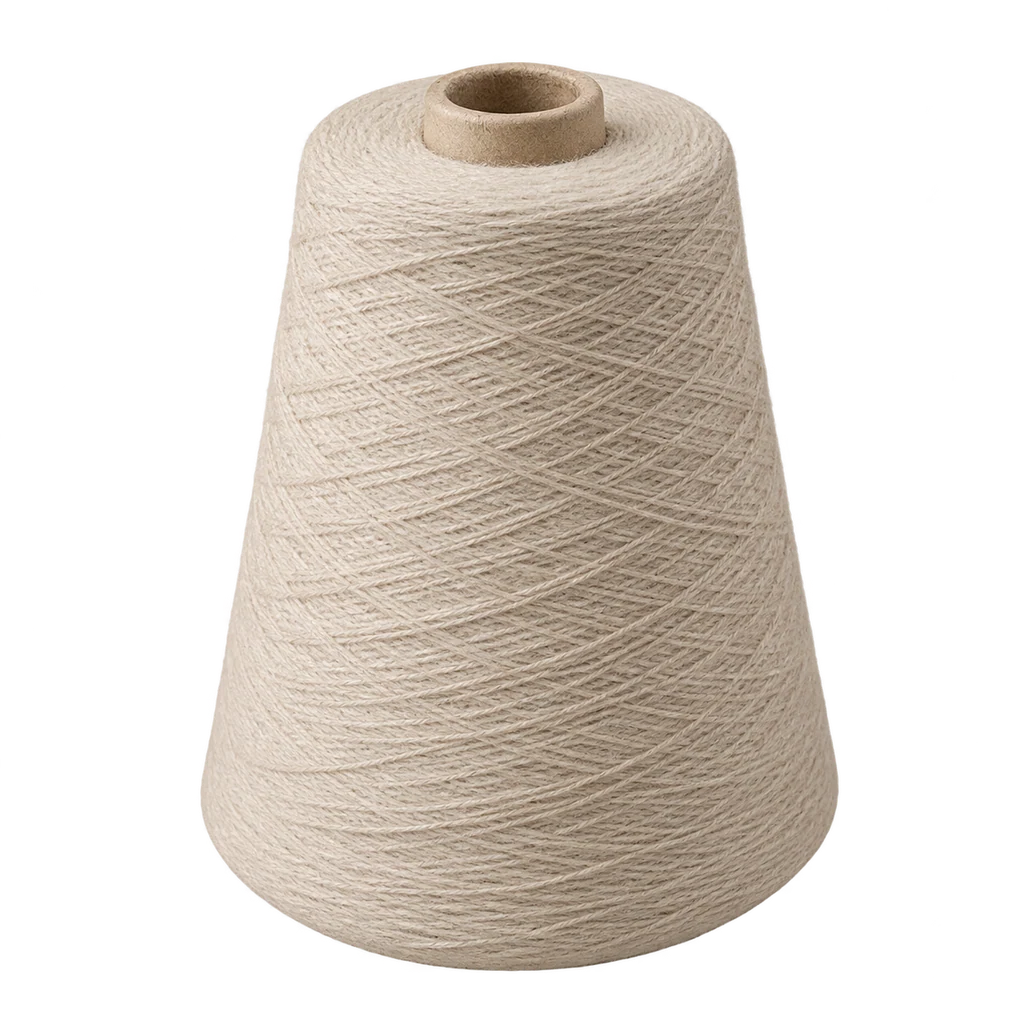 Neutral industrial yarn cone — illustrative scene