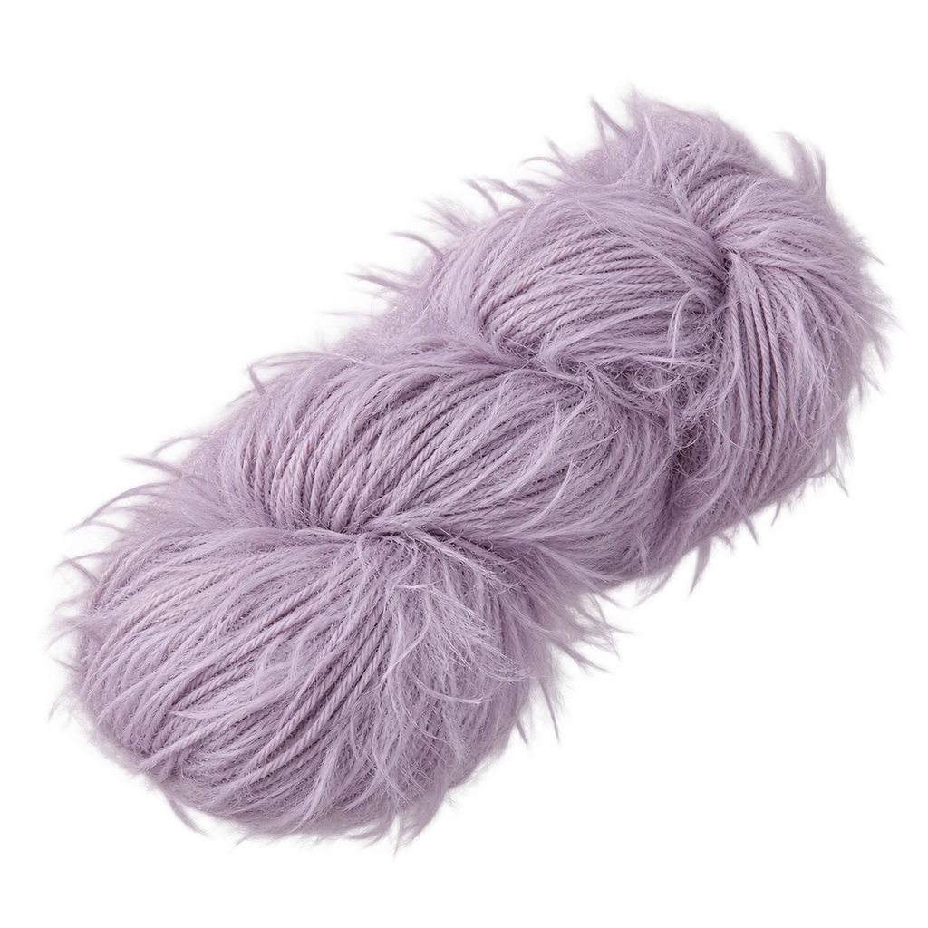 Lavender feather-yarn bundle — illustrative scene