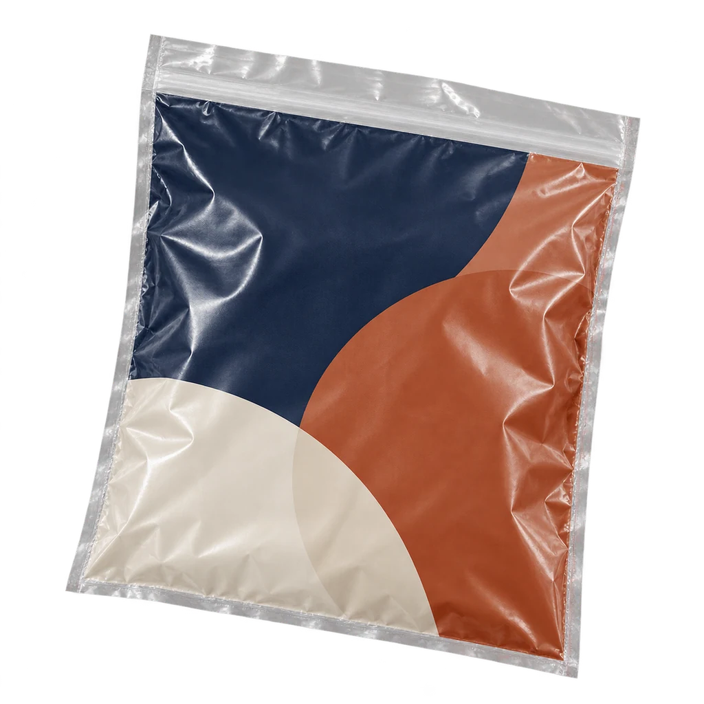 Abstract printed polybag — illustrative scene