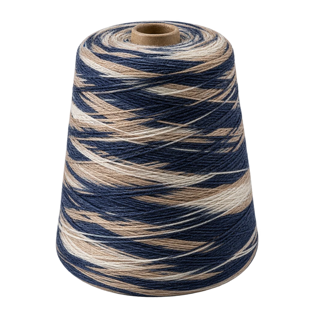 Variegated yarn cone — illustrative scene