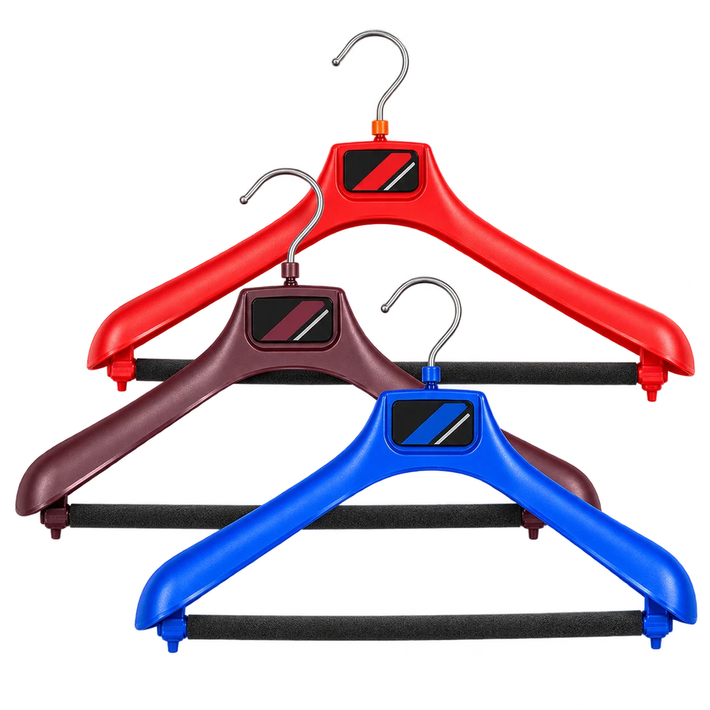 Pad Printed Garments' Hangers — Baly product photograph — illustrative scene