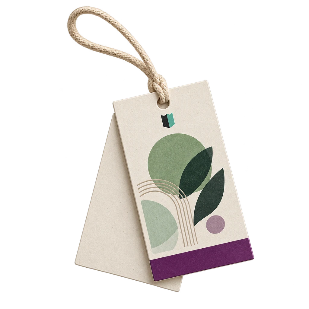 Hang Tag Printing — Baly product photograph — illustrative scene