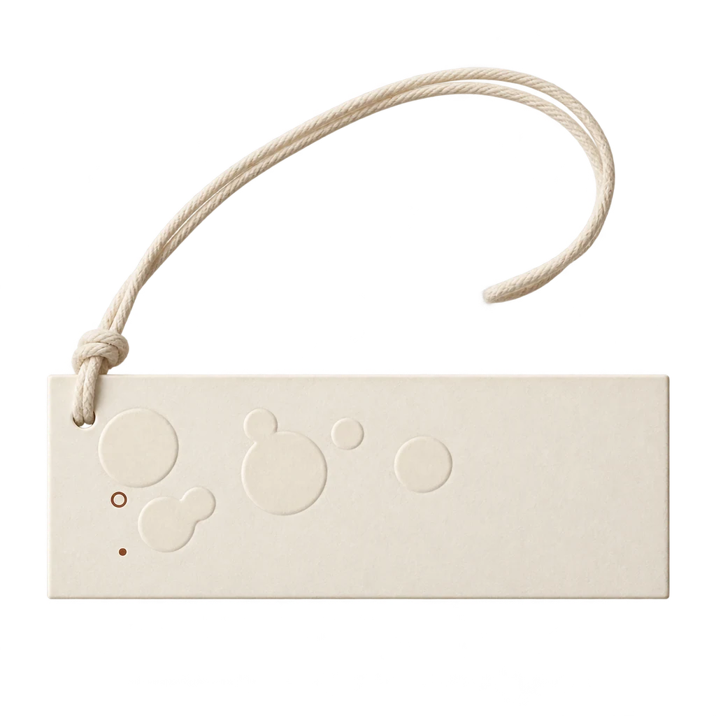 Hang Tag Printing — Baly product photograph — illustrative scene