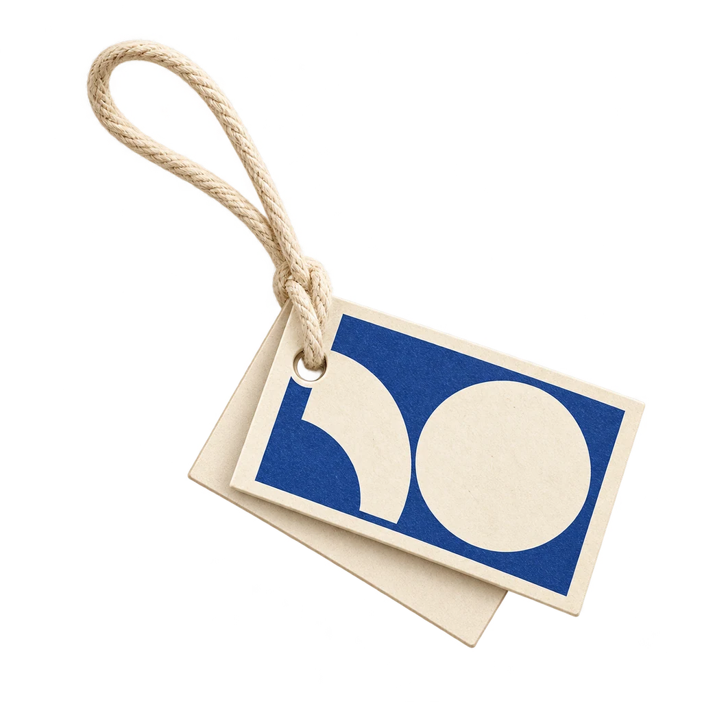 Hang Tag Printing — Baly product photograph — illustrative scene