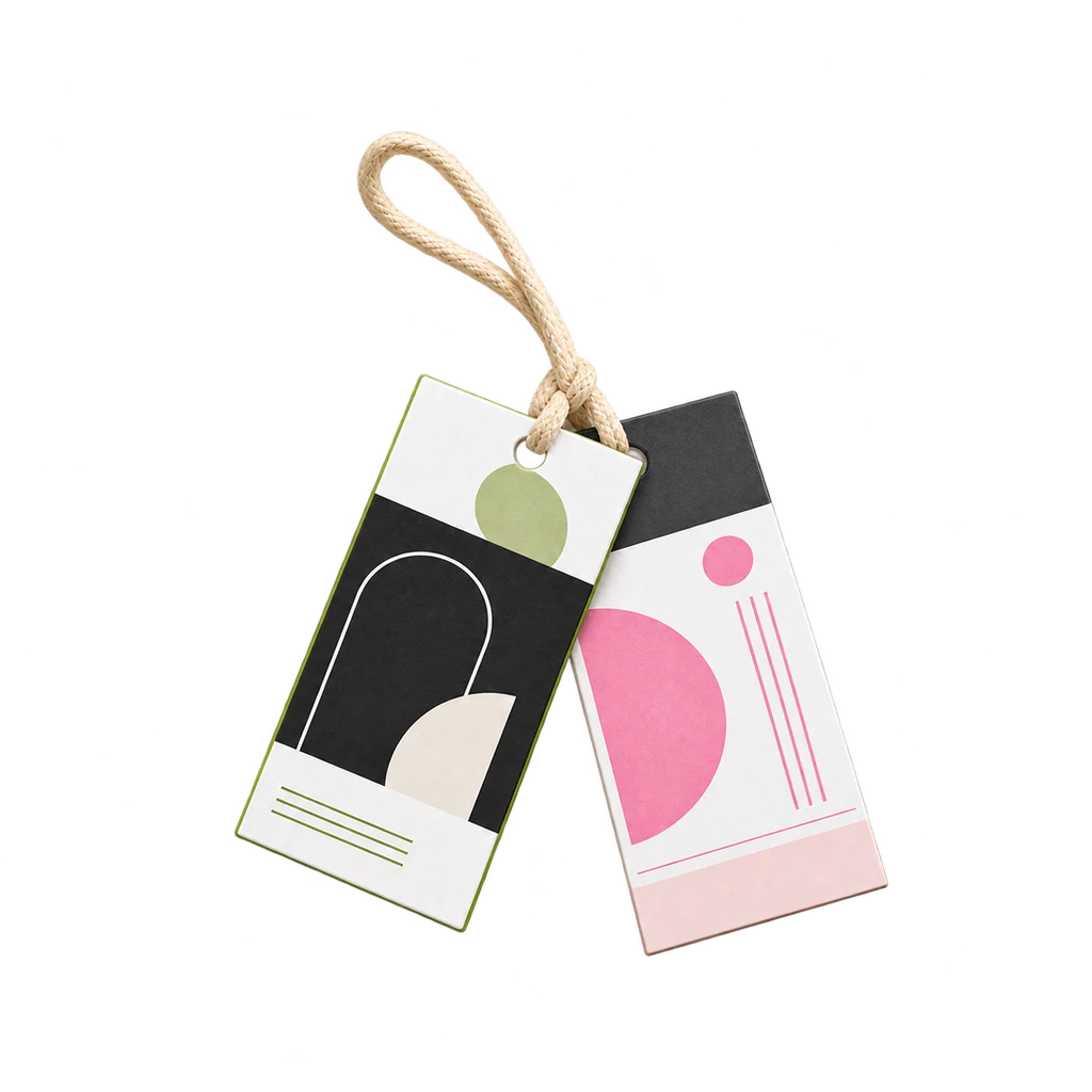 Hang Tag Printing — Baly product photograph — illustrative scene