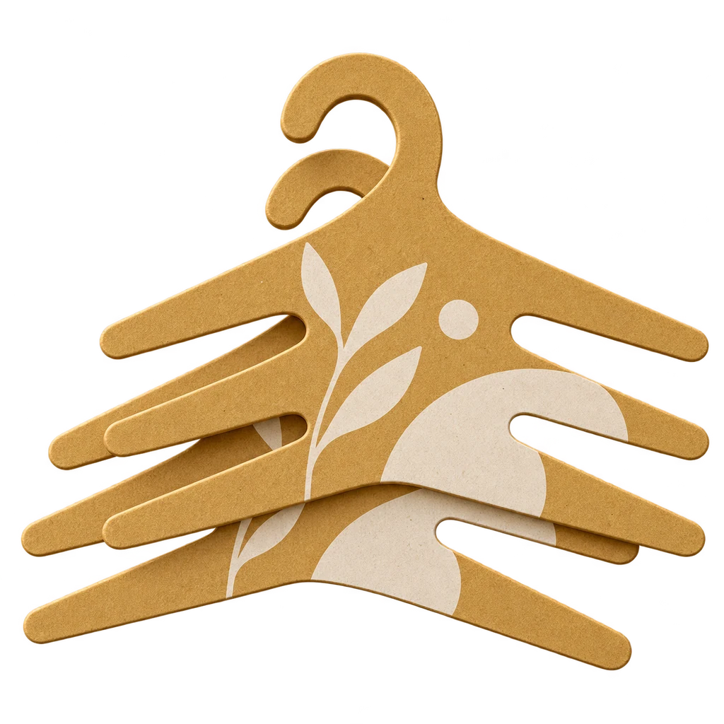 Offset Printed Recycled Paper Hangers — Baly product photograph — illustrative scene