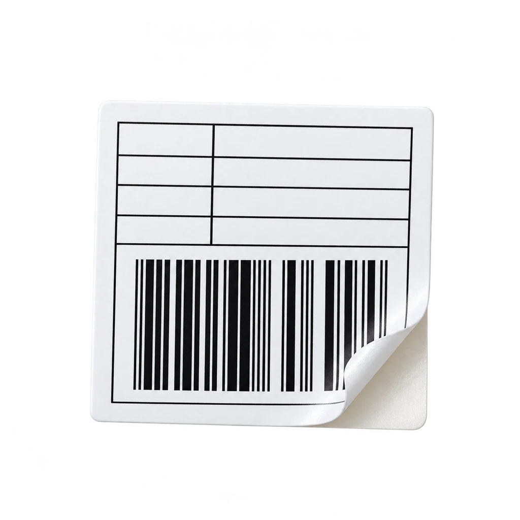 Barcode, Carton And Poly Sticker — Baly product photograph — illustrative scene